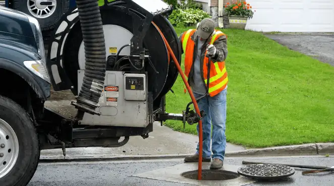 Technician using specialized drainage equipment for sewer line cleaning and foundation protection in Scottsdale, AZ